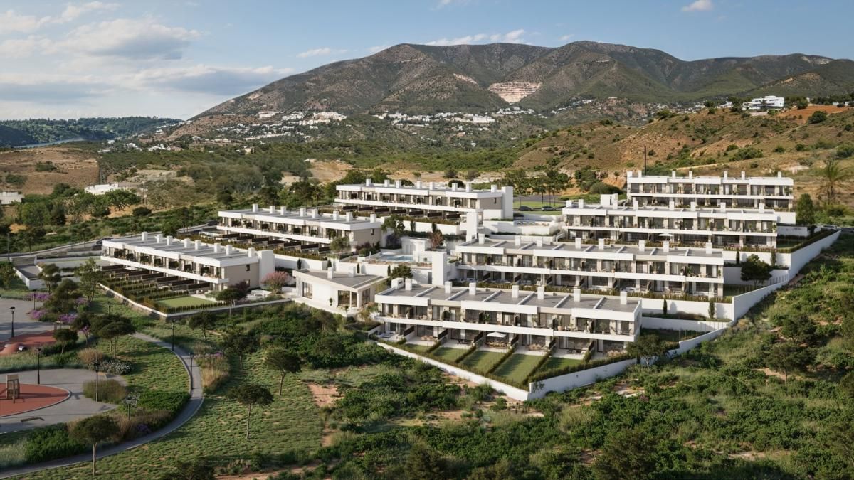 KALA new build terraced villas render, El Higueron, Fuengirola, Costa del Sol