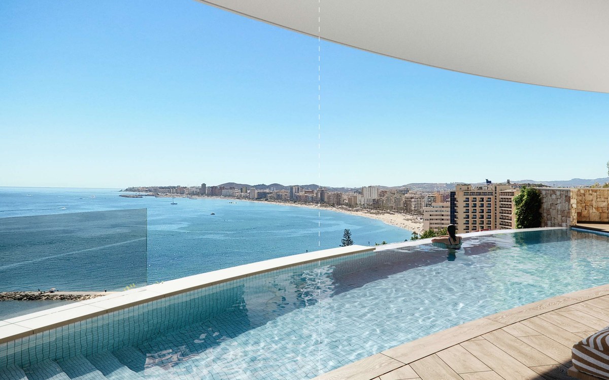 OLEO VIV 607 sea view apartment exterior, Carvajal, Fuengirola, Costa del Sol